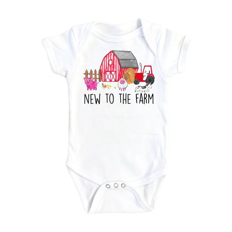 Farm Barn - Baby Boy Girl Clothes Infant Bodysuit Funny Cute Newborn - Natural - 0-3M