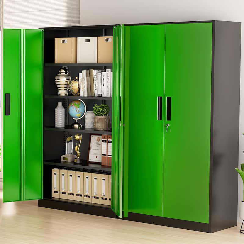 71 inch Garage Storage Cabinet Shelving Kitchen Pantry Locker with Adjustable Shelves for Office, Garage, Home, Pantry