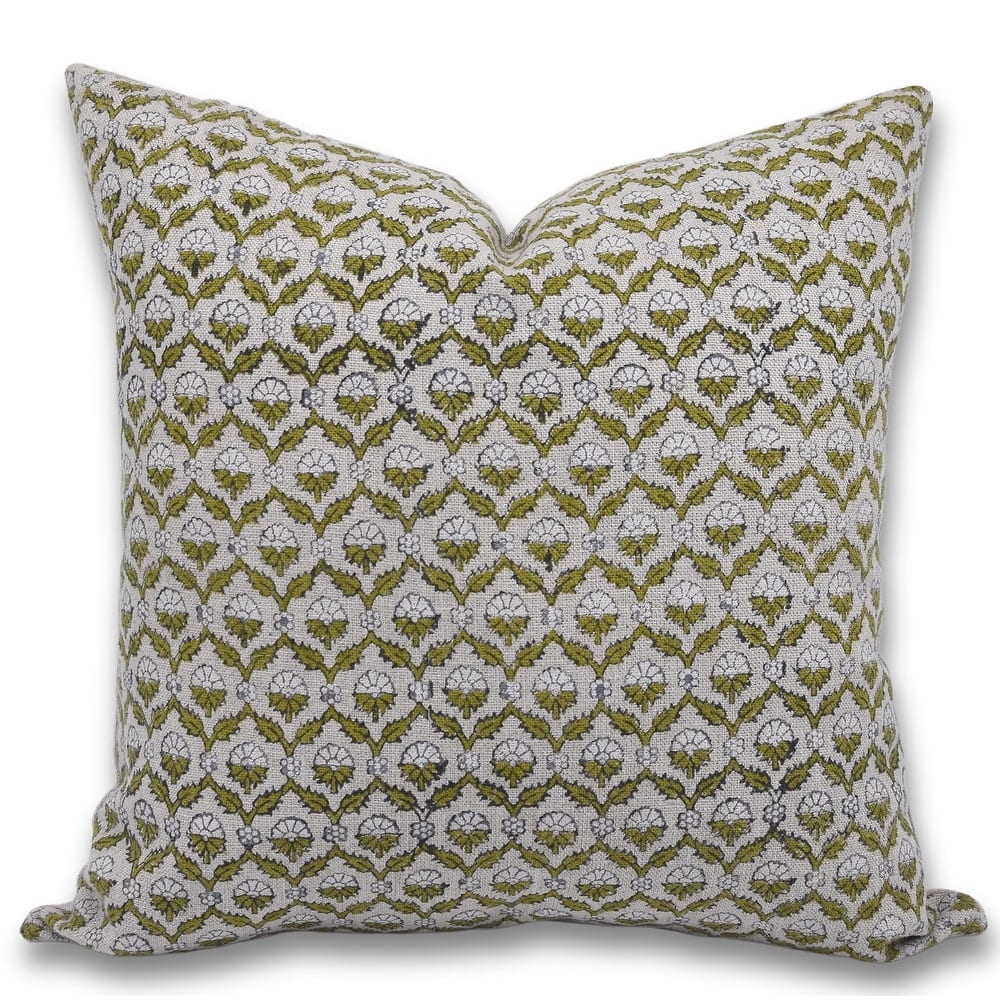 Fabdivine Floral Accent Pillow Cover for Farmhouse Décor Hand Block Print, Shehnaaz