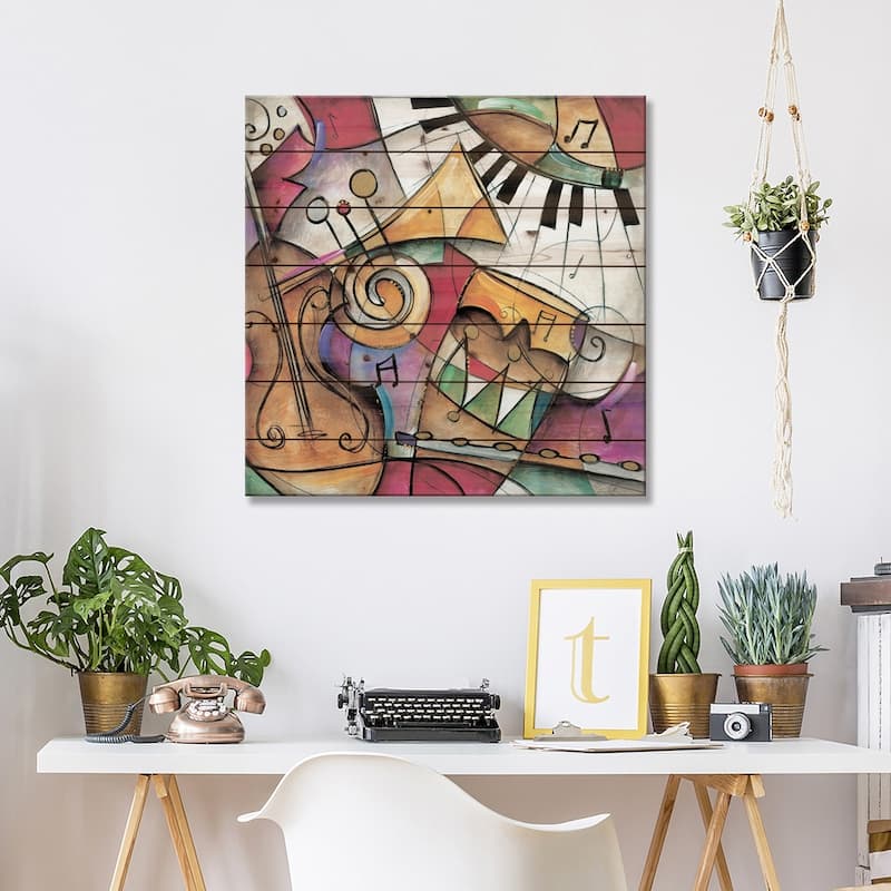 Jazz It Up I Print On Wood by Eric Waugh - Multi-Color