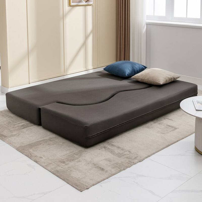 Mixoy Convertible Futon Sofa Bed, Foldable, Foam Folding Mattress Sleeper, Cloth Fabrics Floor Couch Lounge Sleeper Bed