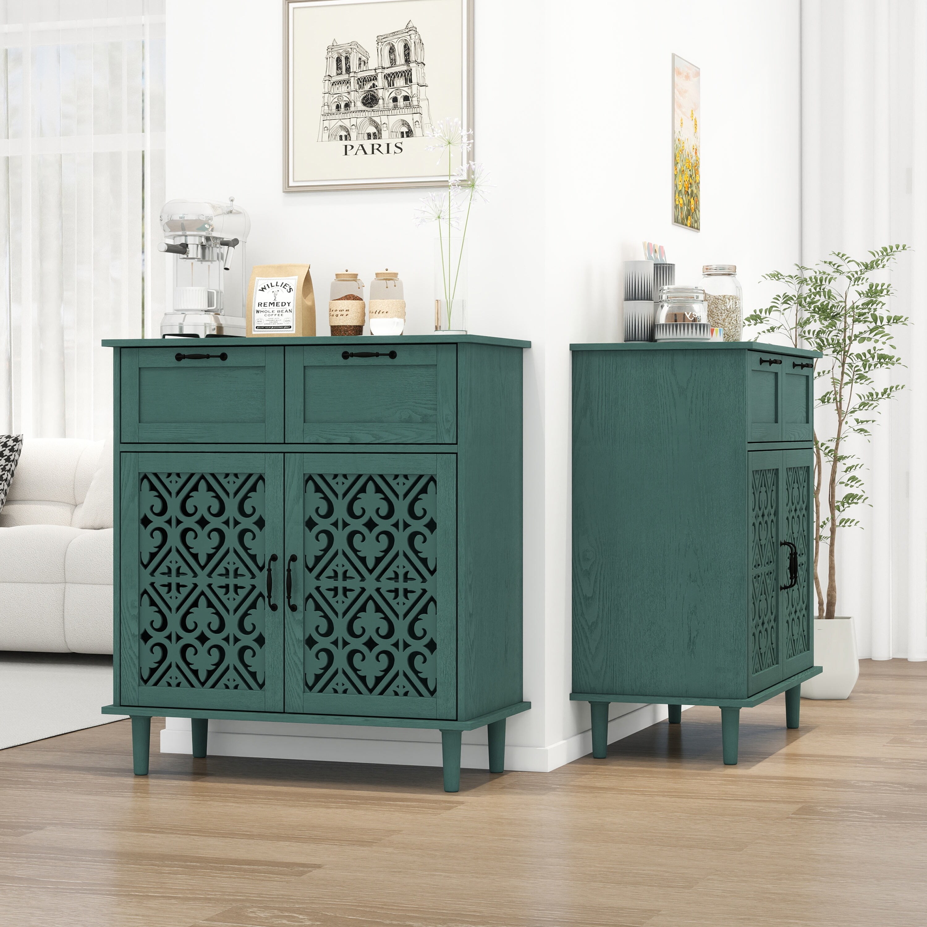 Turquoise accent cabinet sale