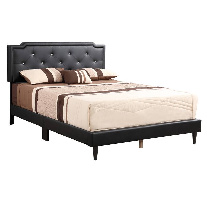 Adjustable Tufted Queen Panel Bed - 85" - Black