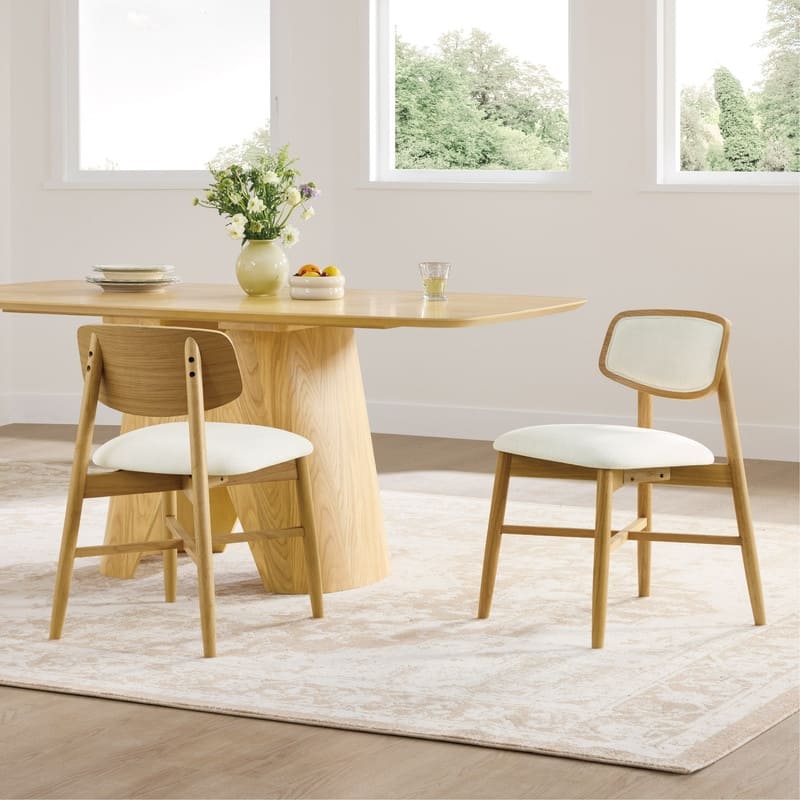 Spruce & Spring Mid-Century Upholstered Dining Chair with Solid Wood Frame