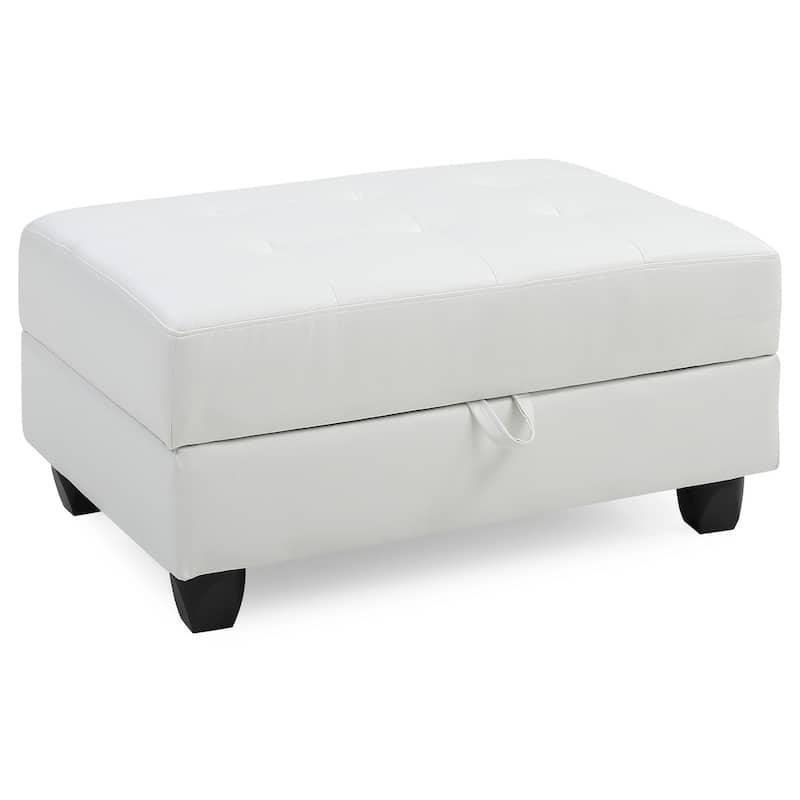 Faux Leather Ottoman for Living Room