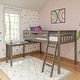 preview thumbnail 1 of 20, Max and Lily Twin-Size Low Loft with Pull-Out Desk Clay