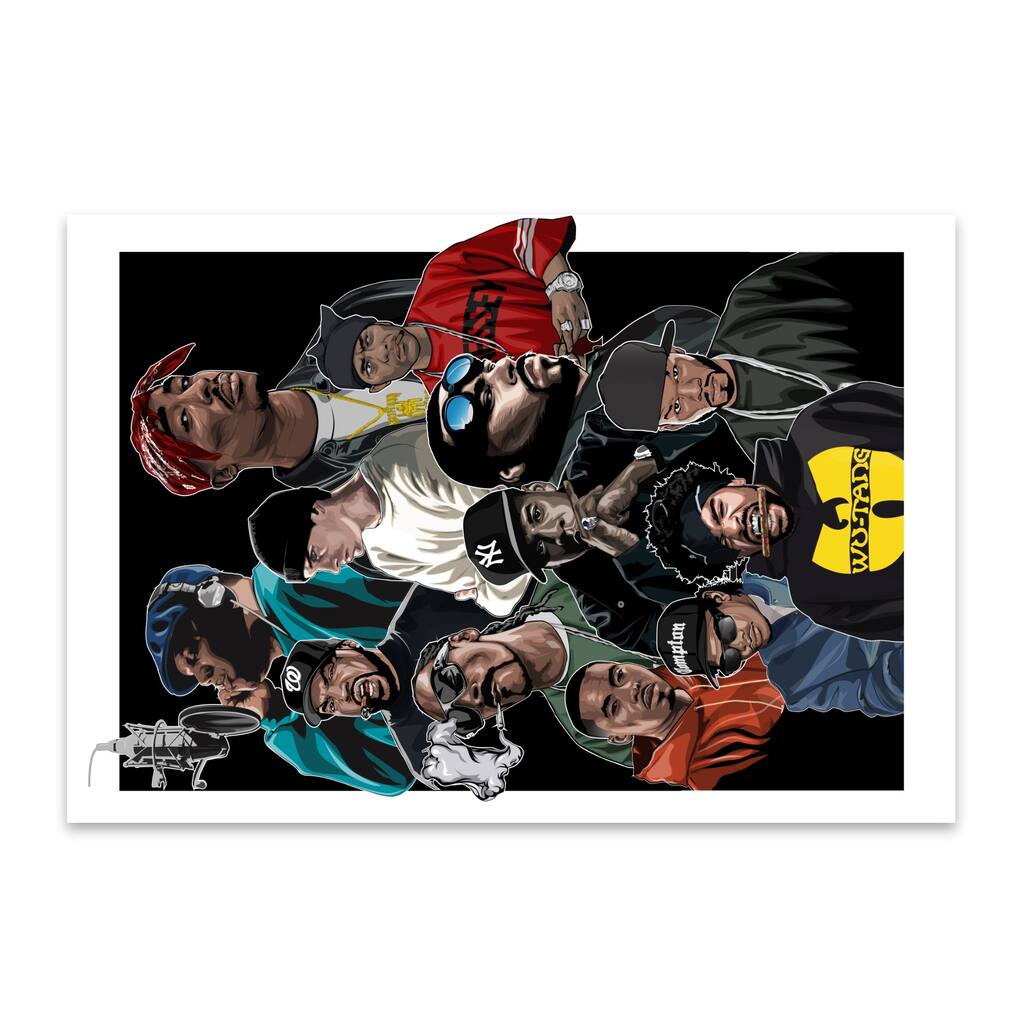 50 Cent Cartoon Comics Eazy-e Eminem Metal Wall Art Print