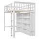 preview thumbnail 7 of 20, Space Saving Design Twin Size Loft Bed with 8 Open Storage Shelves and Built-in Ladder