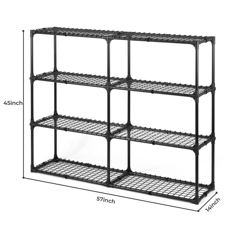 4-shelf Wire Rack With Cover(2 Pack), Versatile Design Heavy Duty Storage Shelf