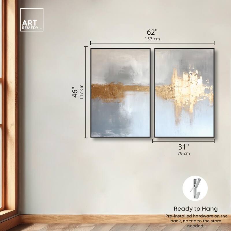 Serenity in Gold I Canvas Set of 2 by Art Remedy