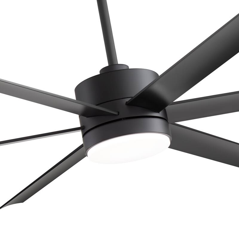 52"/ 65"/72" Black LED Ceiling Fan with Light Kit and Remote(5/8 Blade)