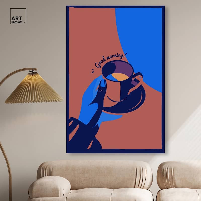 Good Morning Deco Canvas by Art Remedy, Gallery Wrapped