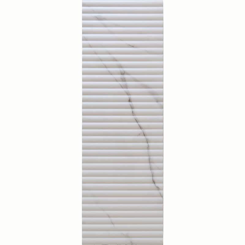 Apollo tile 12" x 36" Imprint Matte White Ceramic Tile (11.63 sq ft/case) - 4 Pack