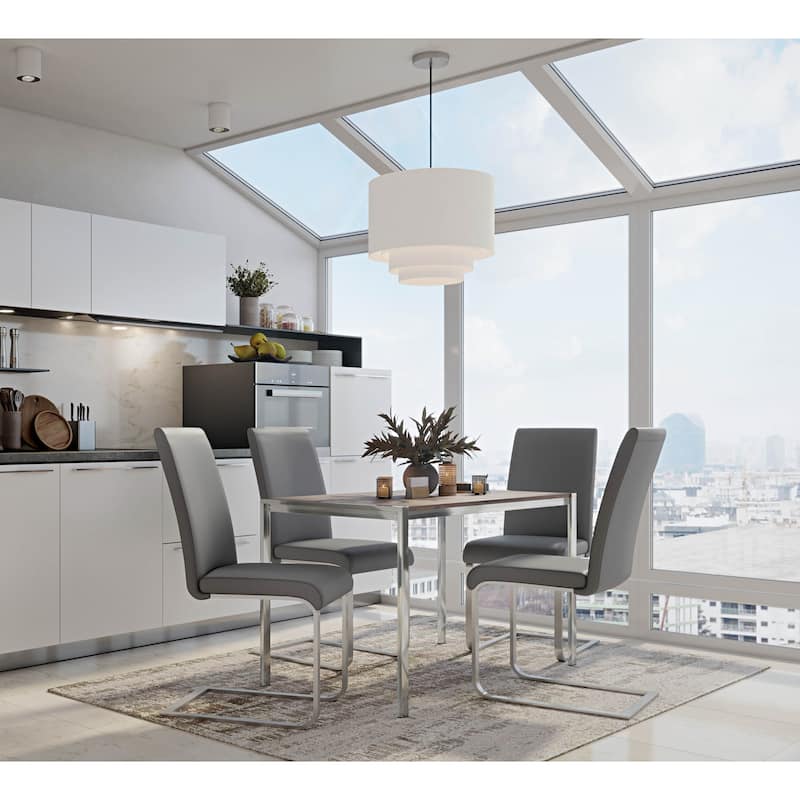 Fuji Contemporary Stainless Steel Dining Table - N/A