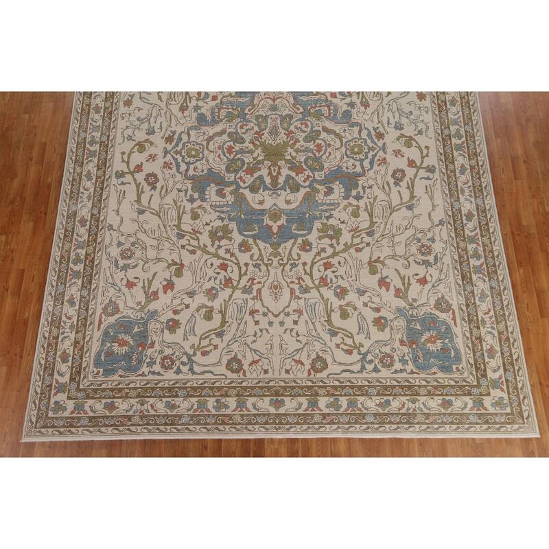 Floral Traditional Oushak Turkish Oriental Wool Area Rug Hand-knotted - 9'9" x 13'0"