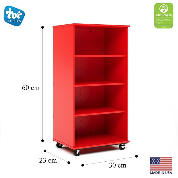 dimension image slide 3 of 4, Tot Mate Open Single Sided Mobile Storage Locker, Write-on Wipe-off Markerboard Back, 60H