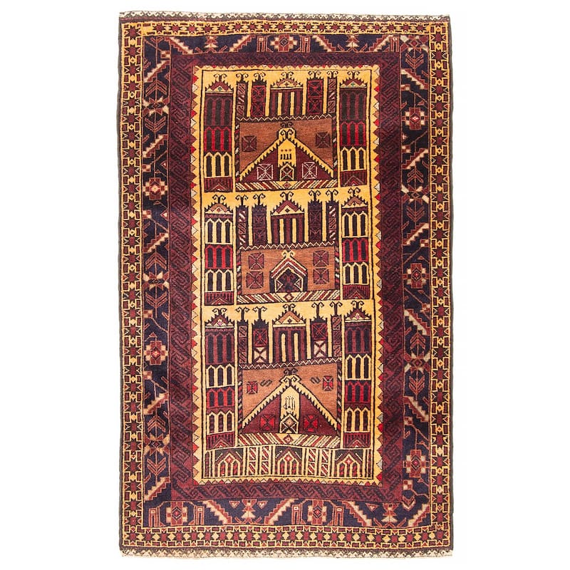 Teimani Orange Rug 2'10" x 4'7" - 2'10 x 4'7 - Orange - 2'10 x 4'7