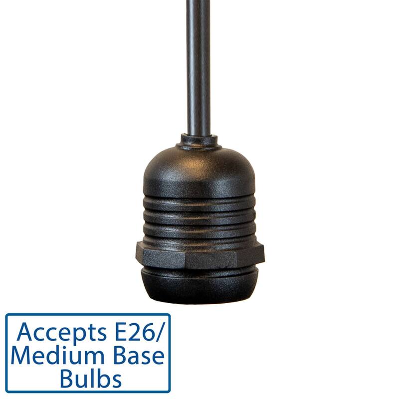 Novelty Lights E26 Medium Base Socket Extender, 24" Drop, Black Wire