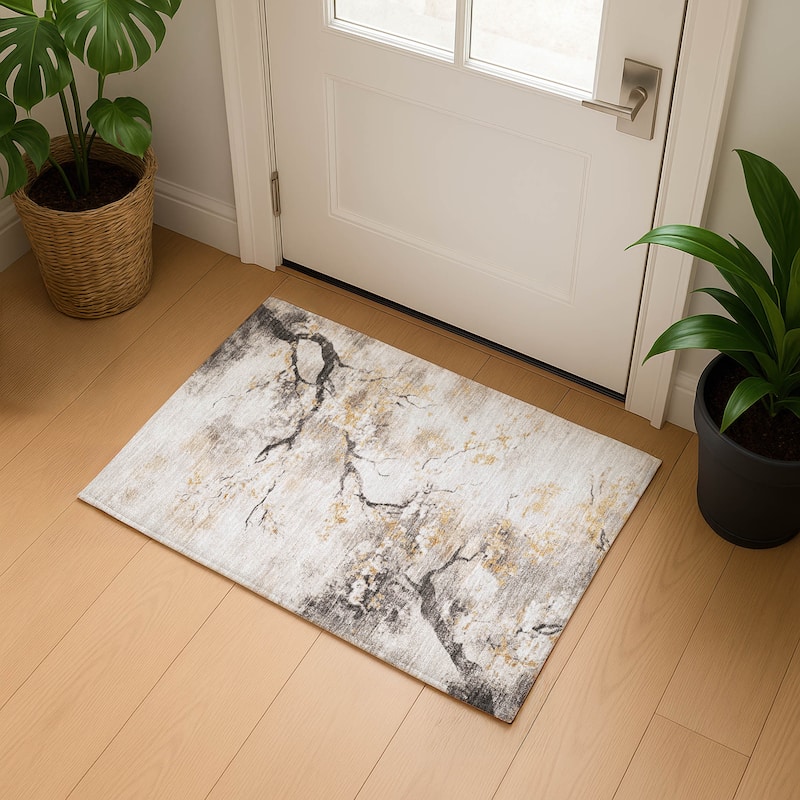 Premium Washable Super Soft Abstract Mayfield Rug - Putty - 1'8" x 2'6"