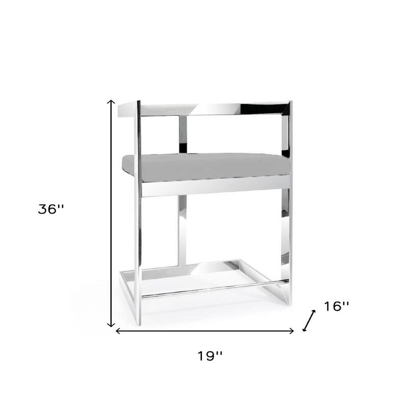 Velvet Stainless Steel Low Back Bar Chair with Armrests and Footrest