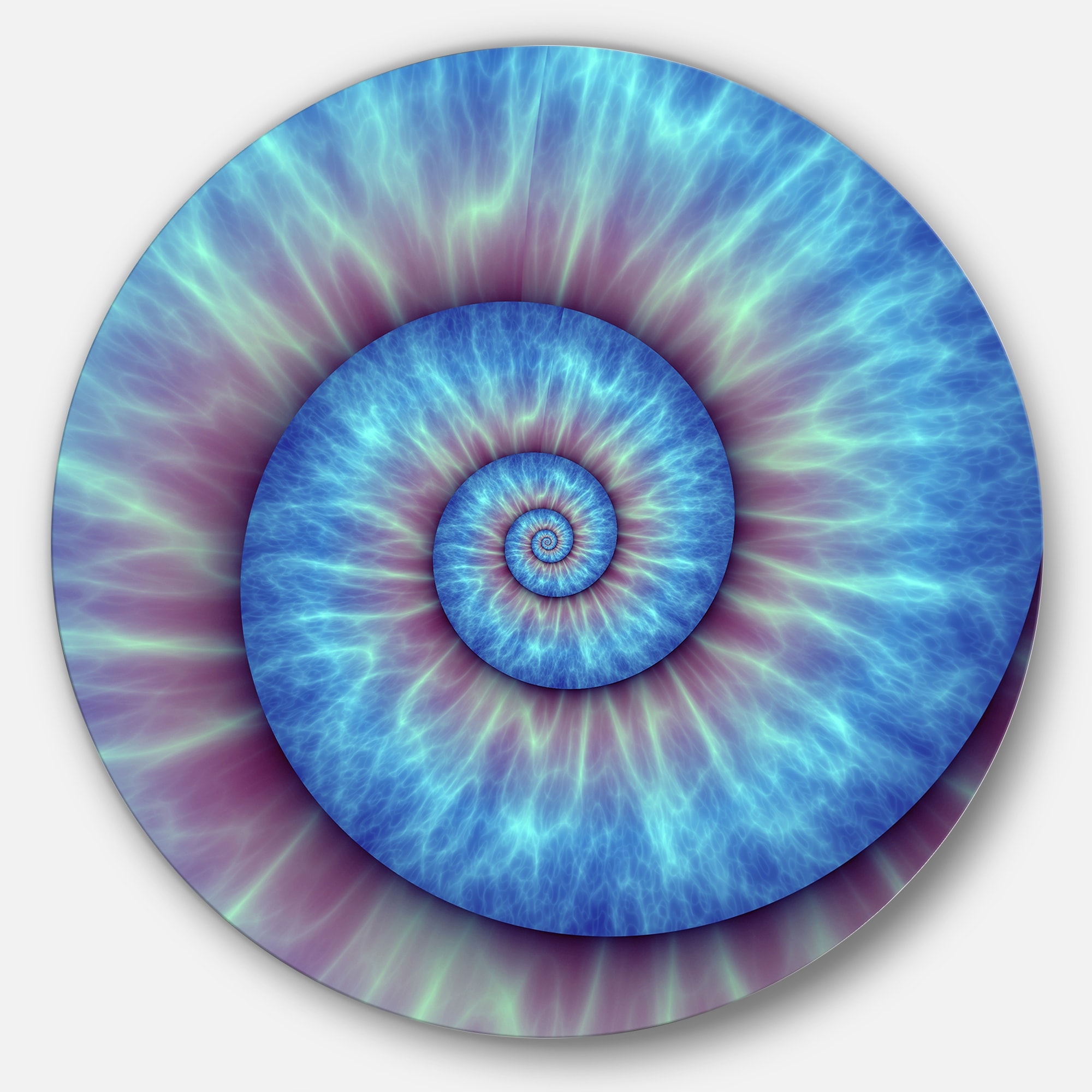 Designart 'Fibonacci Pattern Blue' Abstract Art Round Wall Art -  Overstock - 14253967