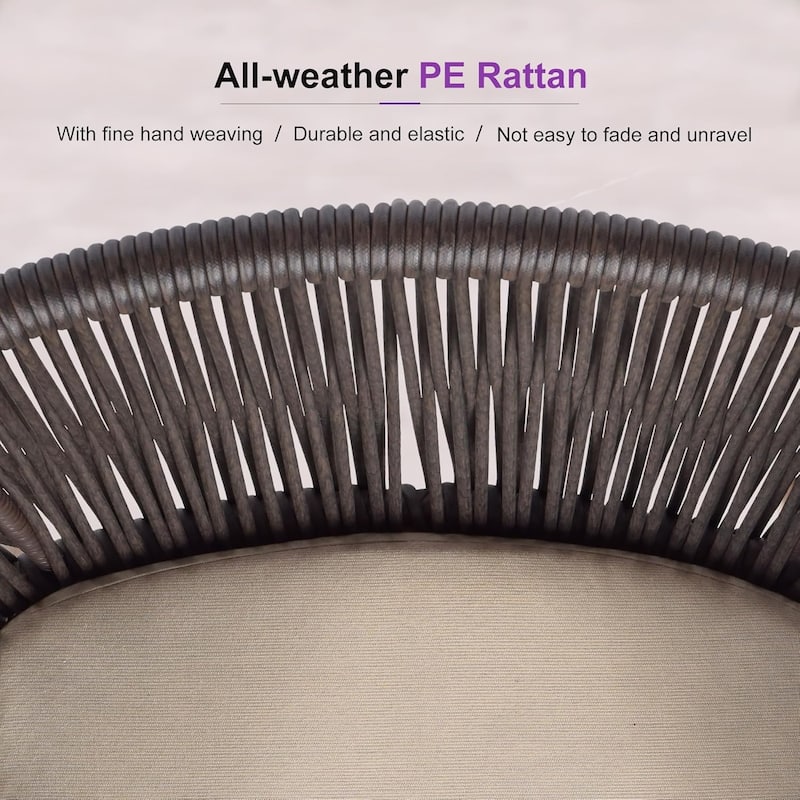 PURPLE LEAF 11 Pieces Outdoor Dining Set Metal Rattan Furniture Set for Lawn Backyard Patio Dining Set