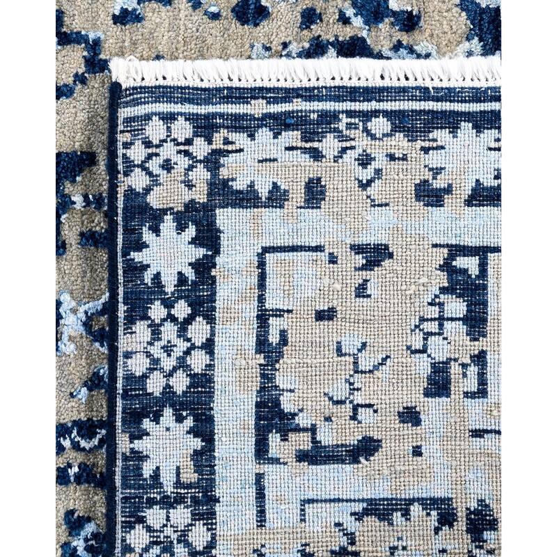 Ikat One-of-a-Kind Handmade Area Rug, Blue - 8' 0" x 10' 2"