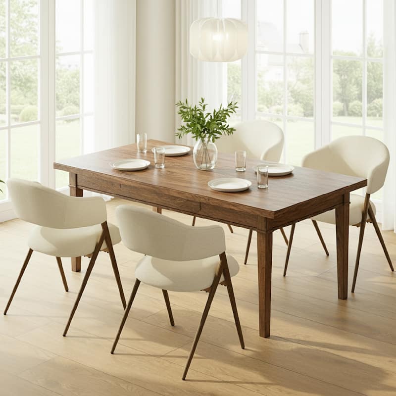 Modern Reclining Dining Chairs, 135° Back & 18.9" Wide Seat with Thick Cushion - Set of 4 - Beige
