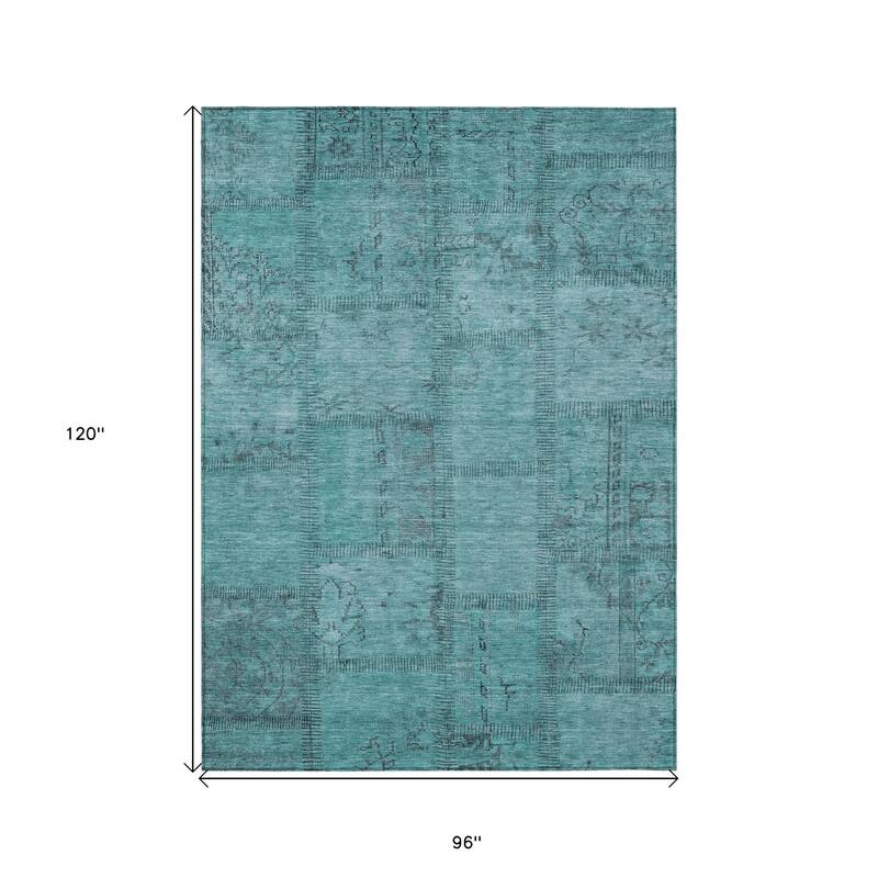 HomeRoots Patchwork Transitional Rectangle Outdoor Rug