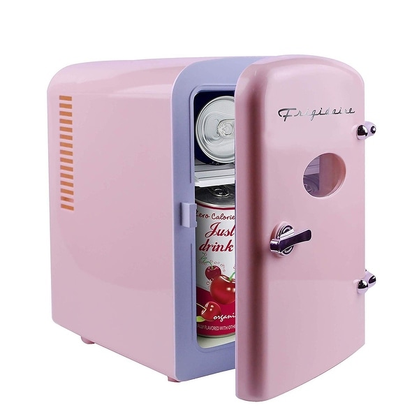 Frigidaire Retro Mini Compact Beverage Refrigerator Pink, 6 Can ...