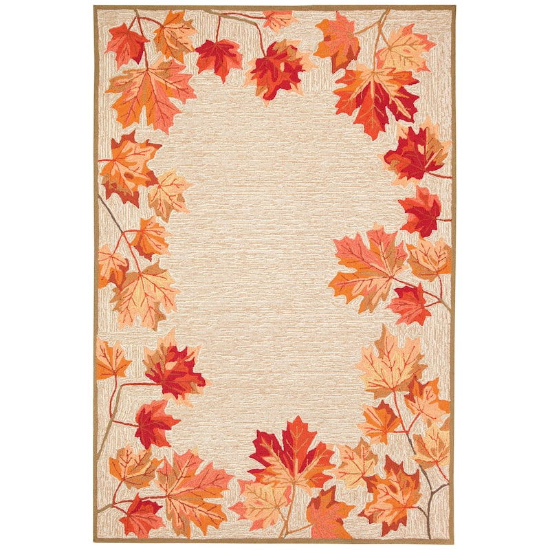 Liora Manne Ravella Falling Leaves Border Indoor/Outdoor Rug
