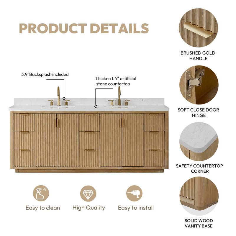 Cadiz Bath Vanity with Composite Stone Top and Mirror