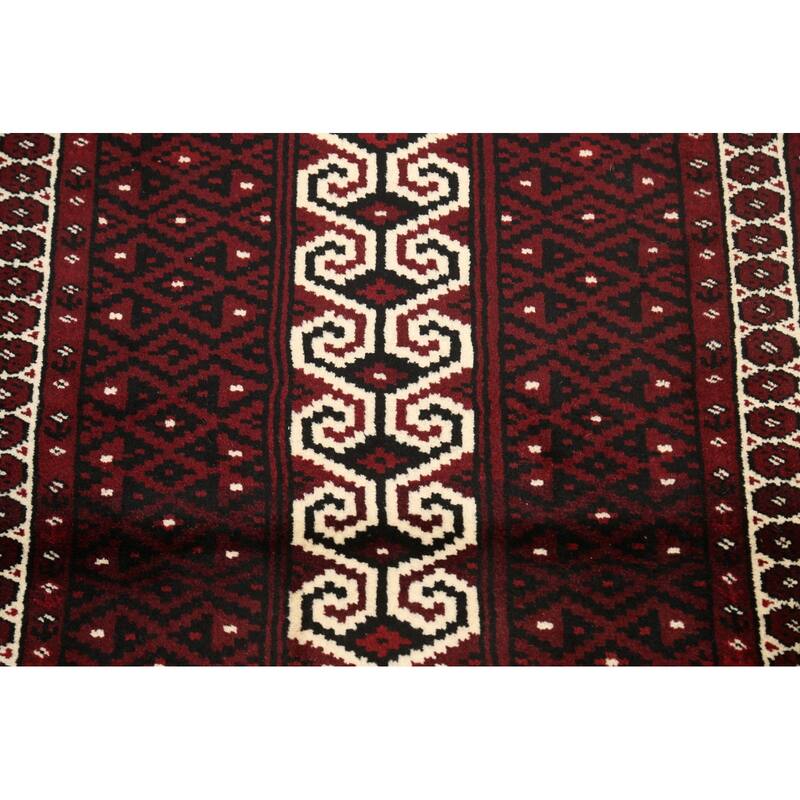 Geometric Balouch Persian Traditional Wool Area Rug Hand-knotted - 2'10" x 3'9"