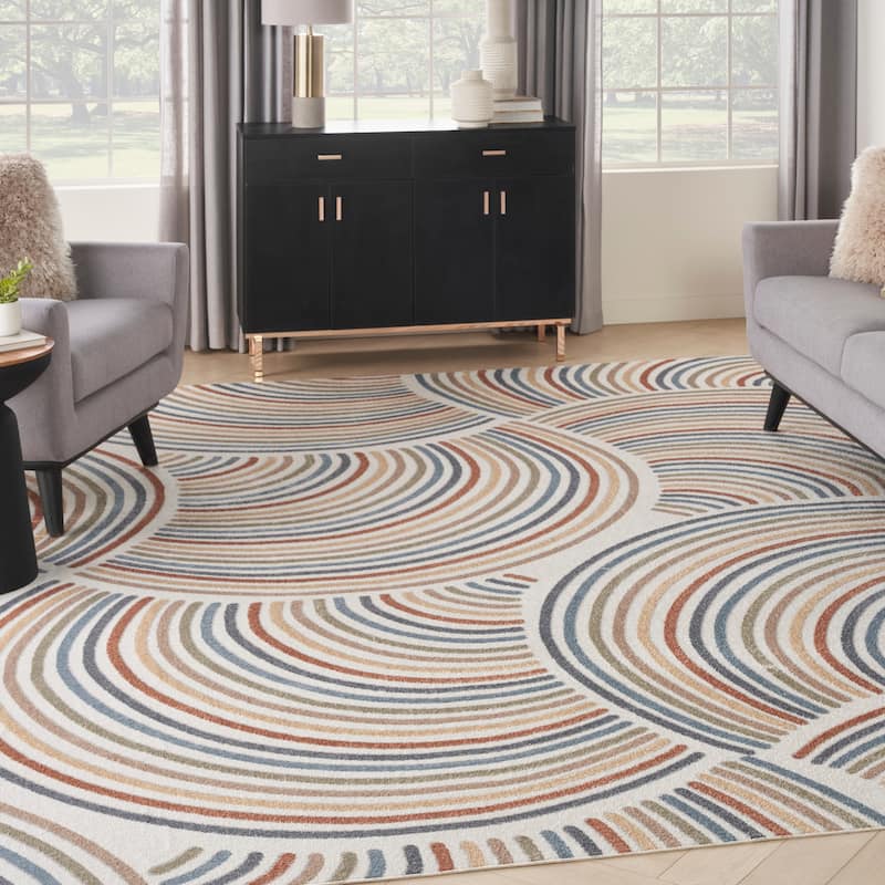 Nourison Astra Machine Washable All-over Design Area Rug