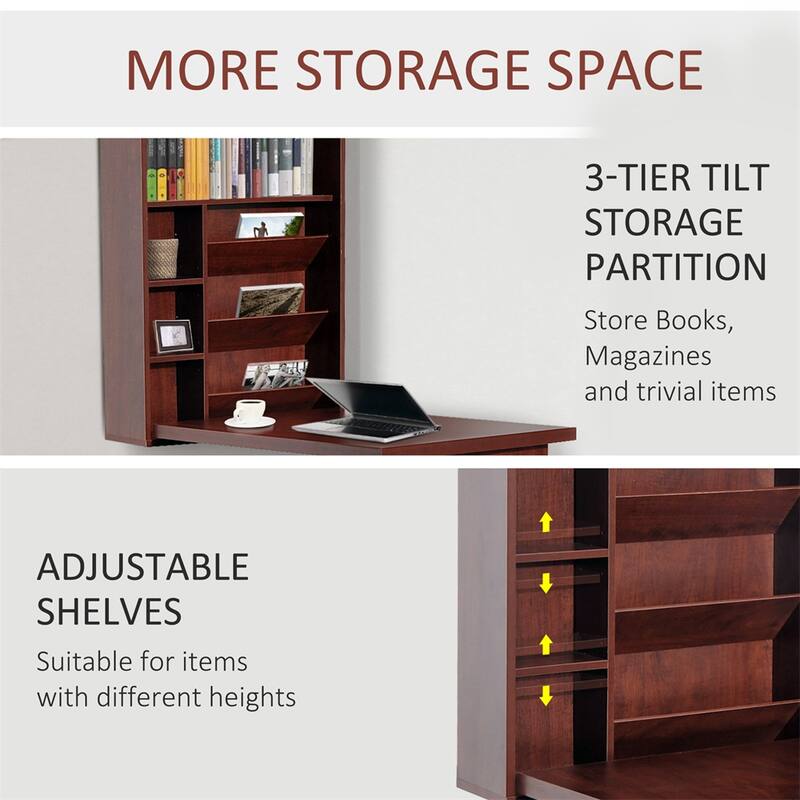 Wall Mounted Desk,Fold Convertible Desk,Multi-Function Computer Table
