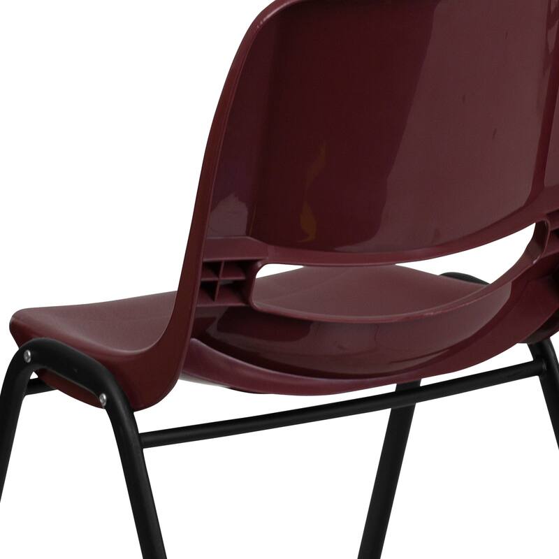 5 Pack 880 lb. Capacity Ergonomic Shell Stack Chair with Metal Frame - 23.5"D x 19.25"W x 32"H