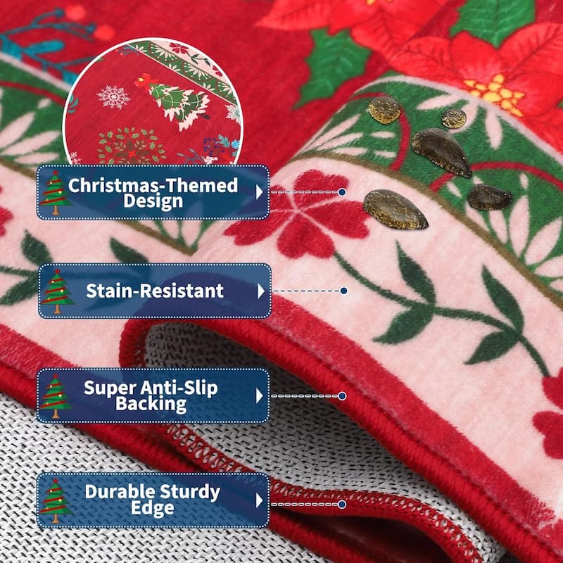 Washable Christmas Area Rug for Bedroom Holiday Decor - 1'6" x 2'6"
