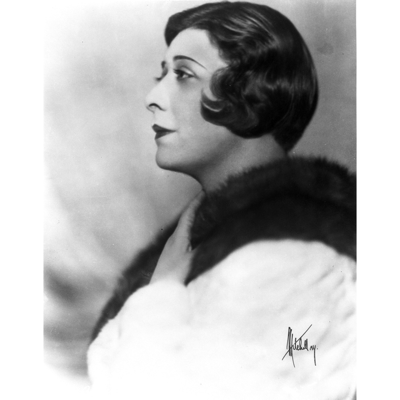 Shop Belle Baker Portrait Side View In White Long Sleeves With Hands On Black Fur Boa Photo Print Overstock 25376361