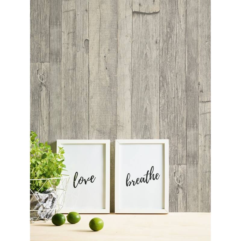 Galerie Wallcoverings Woods and Wicker Collection Reclaimed Wood Effect Matte Finish Vinyl on Non-woven Wallpaper Roll
