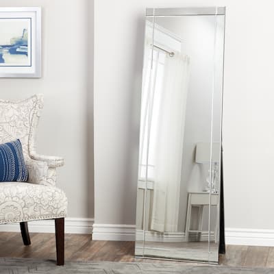 Abbyson Clarendon Silver Glam Standing Full-Length Floor Mirror