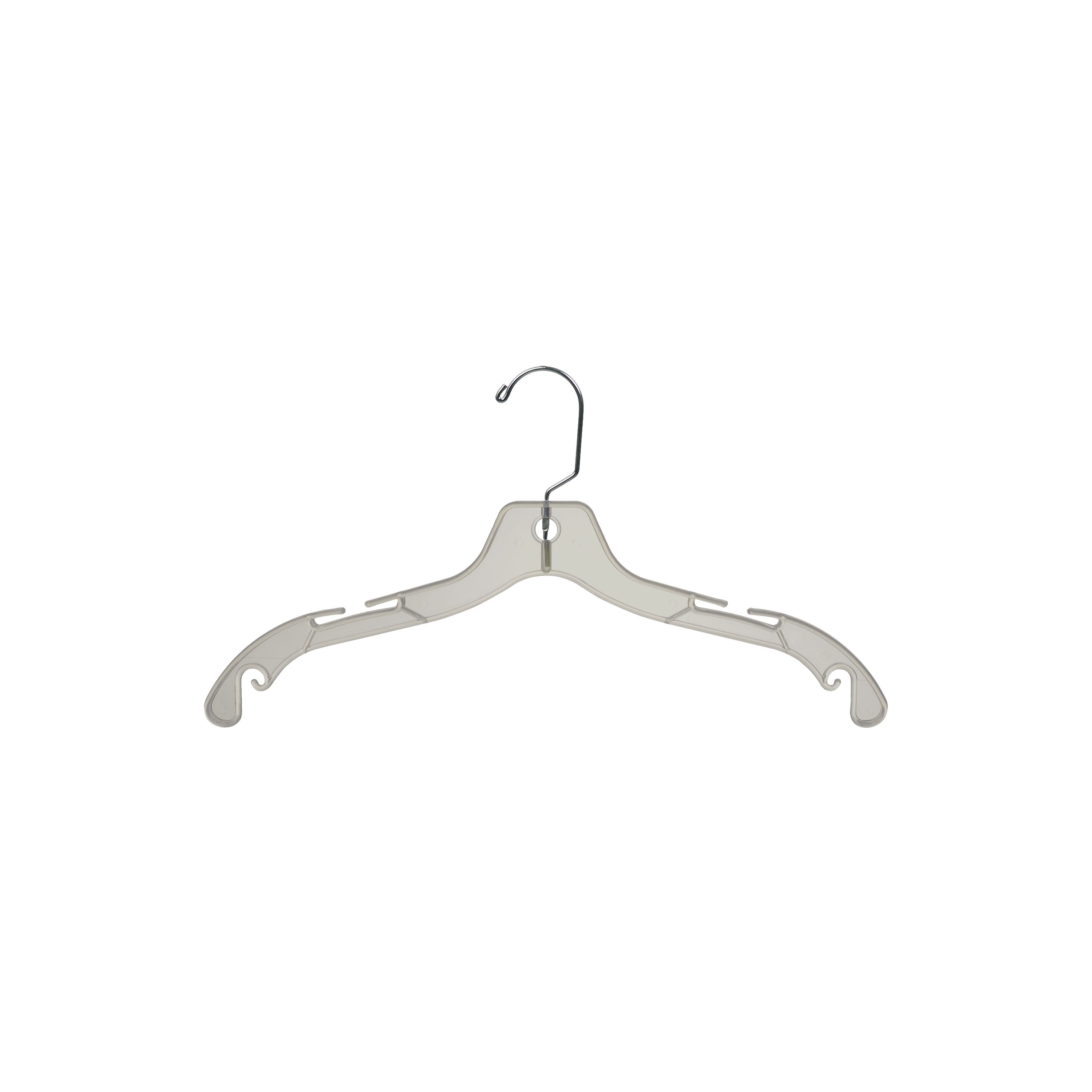14 Clear Plastic Heavy-Weight Skirt / Pant Hanger with Chrome Hardware -  100/Pack