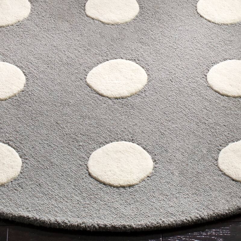 SAFAVIEH Handmade Kids Marrigje Wool Rug - Grey/Ivory - 5' Round