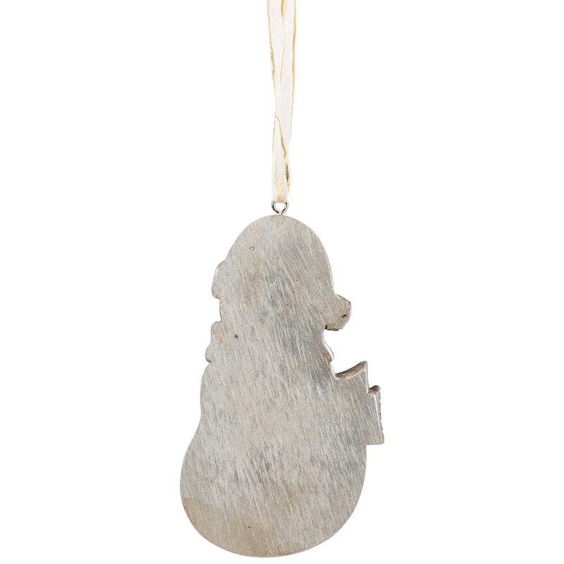 Mosaic Style Snowman Christmas Ornament - 4" - Silver