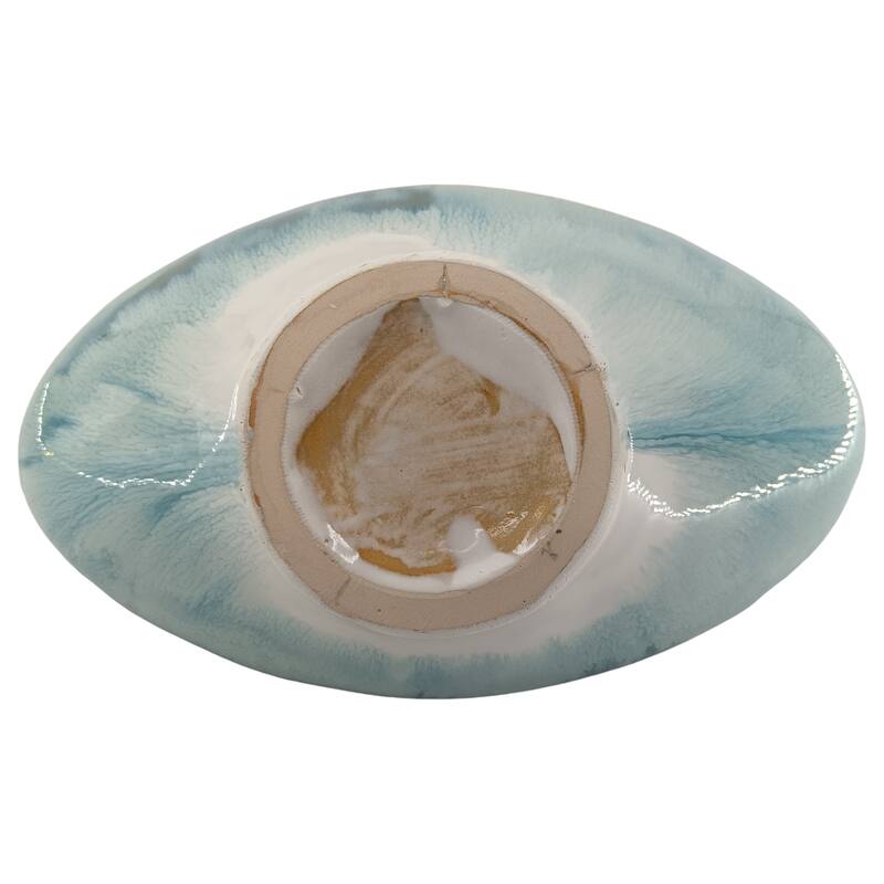 Decorative Ceramic Curve Glazed Ombre Bowl for Home Decor - 15", Multi