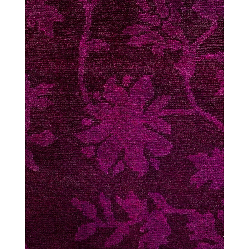 Overton Hand Knotted Wool Vintage Inspired Modern Contemporary Overdyed Purple Area Rug - 7' 10" x 9' 9"