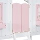 preview thumbnail 13 of 11, Pink+White Twin Wood House Bunk Bed with Roof & Safety Guardrails