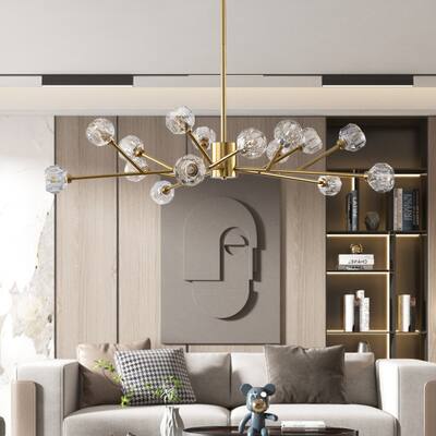 Sputnik Chandeliers Modern Crystal Pendant Light Chandelier 15 Lights