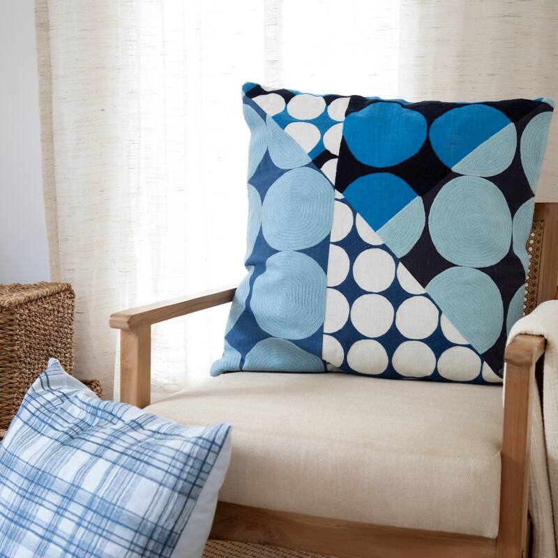 Sevita Contemporary Geometric Hand-Woven Indoor Throw Pillow