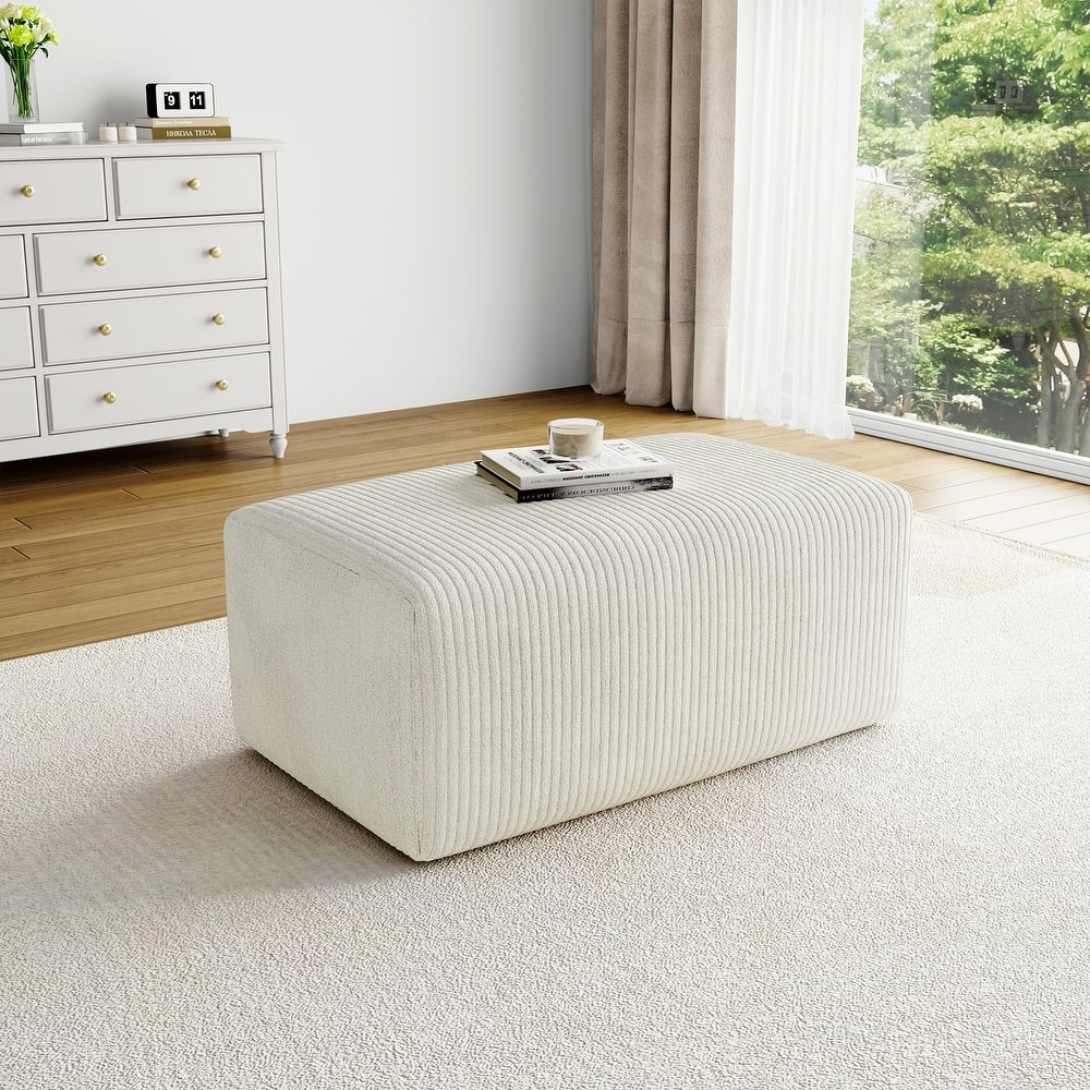 UIXE Oversize Corduroy Rectangle Ottomans And Poufs