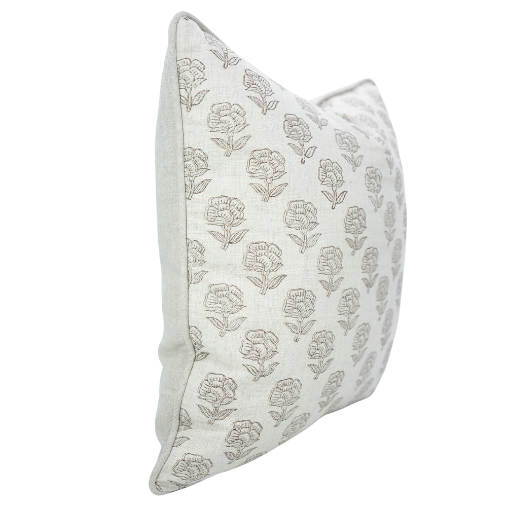 Fabdivine Pipine Fall Décor Farmhouse Hand Block Print Pillow Cover Sofa, Couch Cushion Case Linen